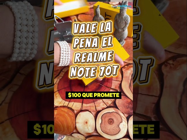 Vídeo relacionado con realme Smartphone Note 70T,4+128GB, Batería De 6000mAh, Diseño Ultrafino de 7,94 mm, IP54 Protección ArmorShell, Next AI, Sin Cargador, Oro
