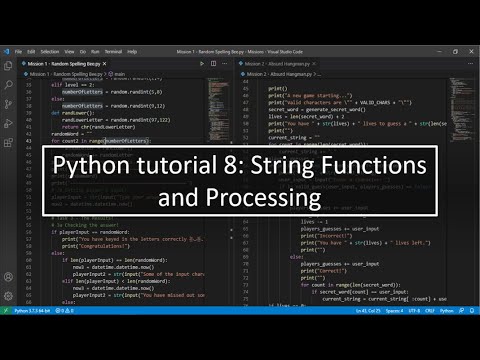 Python Tutorial 8 String Functions And Processing