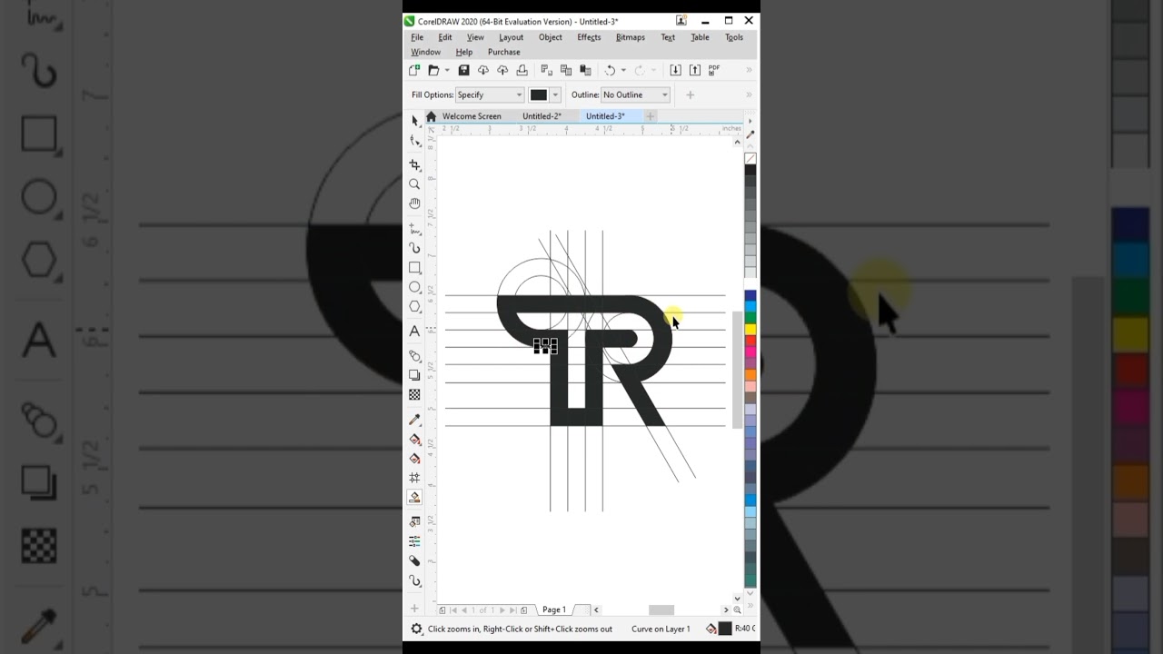 Creative TR Logo Design in CorelDraw #shorts #shortsvideo