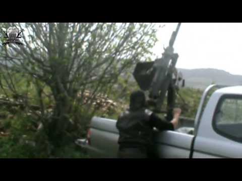 التصدي لطيران الحربي في ريف اللاذقية من قبل كتيبة العزة لله ةنصرة من الله