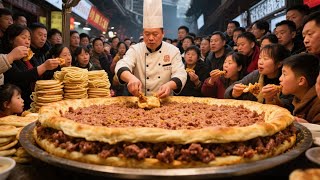 重庆大哥卖硬核肉饼，5 元一个肉饼全部塞满肉，每天限量1500个刚出摊就被抢空【探味小幺】