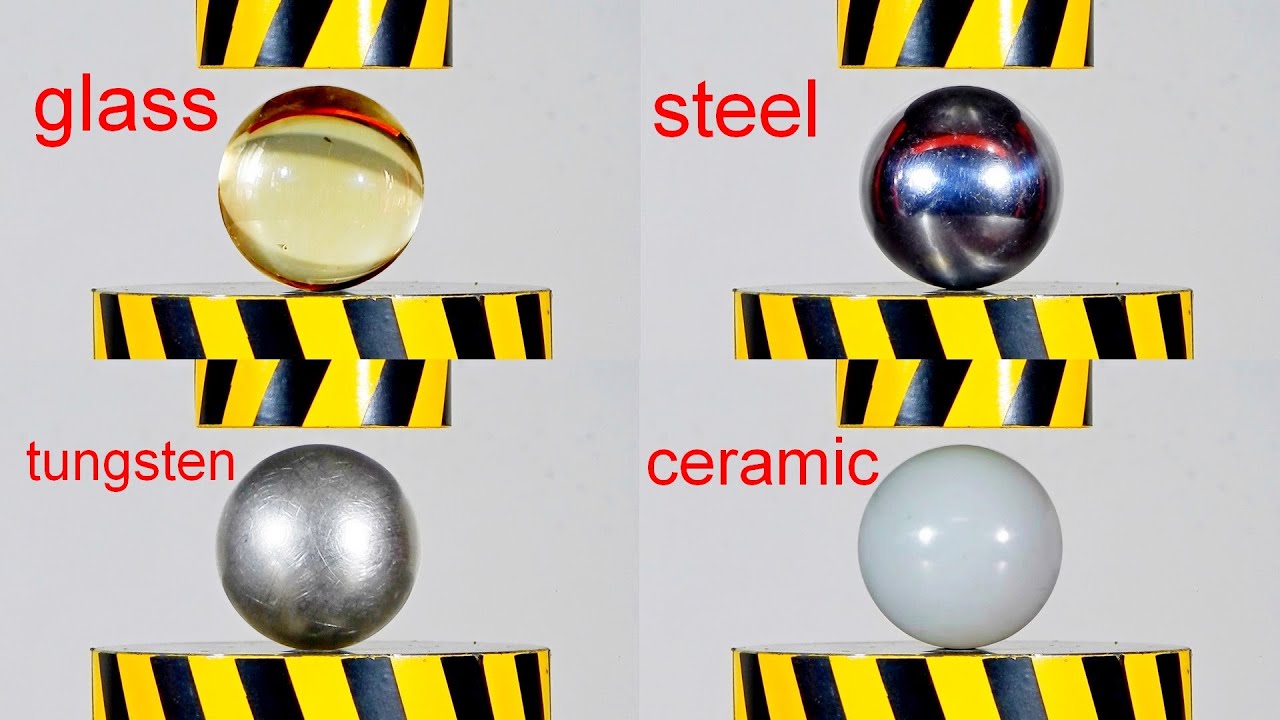HYDRAULIC PRESS VS BALLS FROM DIFFERENT MATERIALS