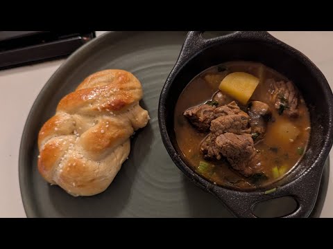Irish Beef and Beer Stew with Pretzels