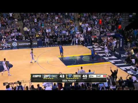 Jeff Green Dunks Off A Turnover Thunder vs Grizzlies April 03, 2015 NBA Season 2014-15