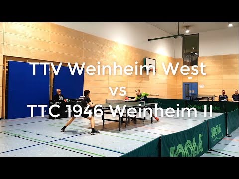 Verbandsliga: TTV Weinheim West vs TTC 1946 Weinheim II [ 2018/2019 ]