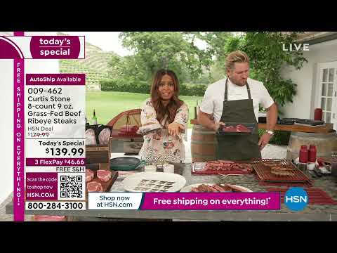 Curtis Stone 8count 9 oz. GrassFed Beef Ribeye Steaks