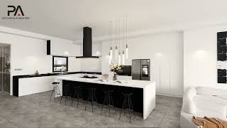 Two Tone Black and White Kitchen Cabinets