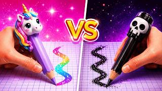 🎨 Epic Student Art Hacks! ✏️ BEGINNER VS PRO DIY Creations | by 123 GO!