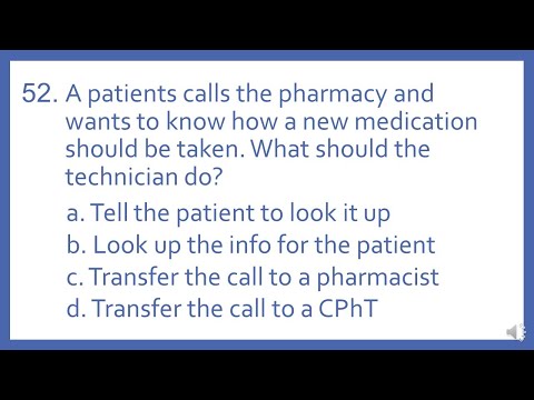 PTCB PTCE Practice Test Question 52 -  Pharmacy Technician Responsibility with Patient Counseling