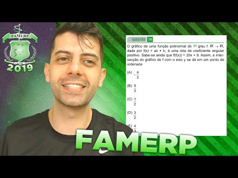 FAMERP 2019 - Q74 Mat - O gráfico de uma função polinomial do 1o grau