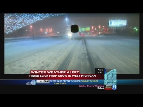 Slick roads due to heavy snowfall