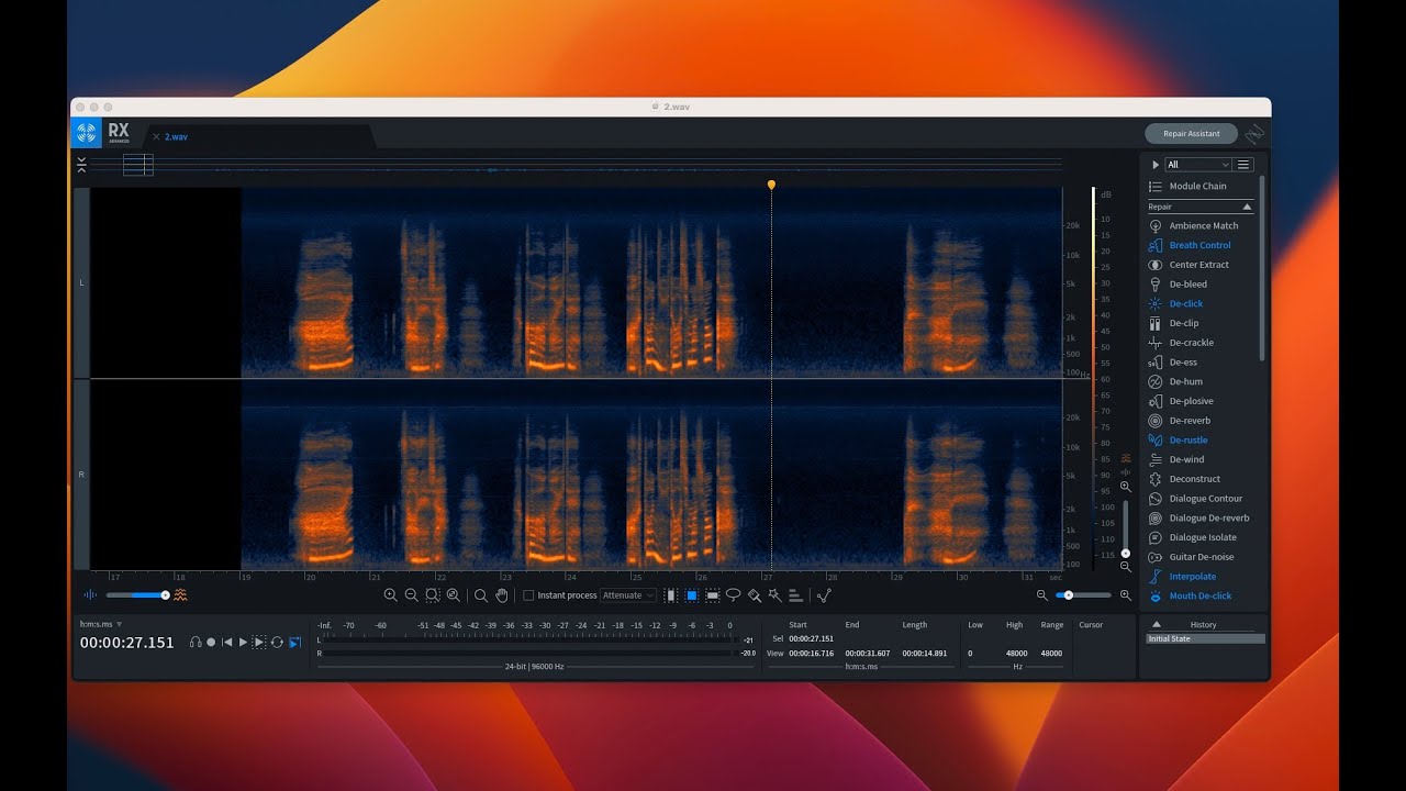 ノイズ除去作業風景
