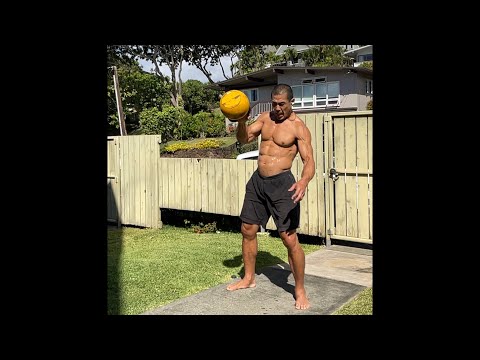 Day 261 FitPro Hawaii Workout - 16 kg. Kettlebell Snatch x 56 Each Arm - 1/31/21 11:04 am