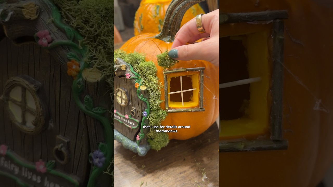 FALL GIRLS NIGHT IDEA: Making fairy houses out of pumpkins! #girlsnight #fallcrafts #fairygardens