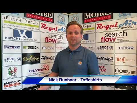 Interview met Nick Runhaar, sponsor Almelo FC met Toffeshirts