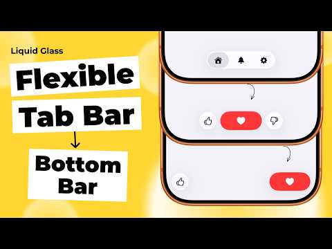 Flexible Liquid Glass Morphing Tab Bar to Bottom Bar Using SwiftUI | iOS 26 | Xcode 26 thumbnail