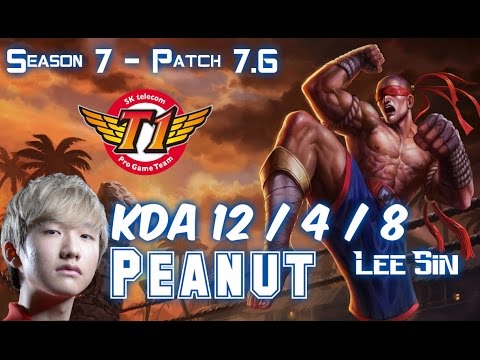 SKT T1 Peanut LEE SIN vs IVERN Jungle - Patch 7.6 KR Ranked