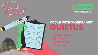 Quietus Meaning | Synonyms | Sentence | Easy Trick || Vocab with Wordpandit | Learn English