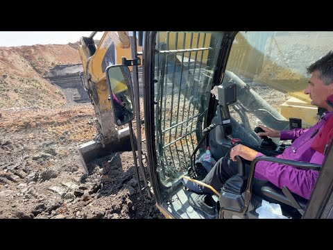 Caterpillar 385C Excavator Loading Trucks - Operator View