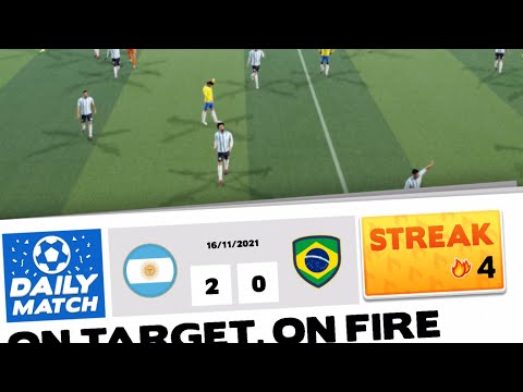 Score! Hero 2022. Daily match Event. Streak 4✌️ 🇦🇷Argentina Vs 🇧🇷Brazil/16/11/2021