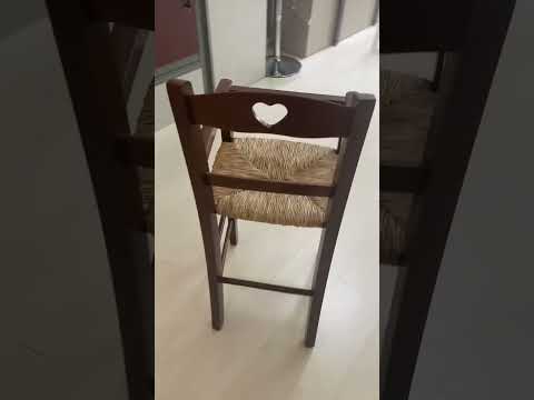 Sediolone bimbo in legno noce