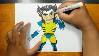 How to draw and coloring X-MEN WOLVERINE EASY step by step