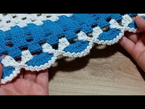BICO DE ACABAMENTO COM PONTO RENDINHA SUPER FÁCIL PARA TAPETE RETANGULAR OVAL E REDONDO #crochet