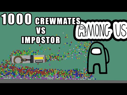 Among Us 1000 Crewmates vs Impostor marble race in Algodoo \ Marble Race King