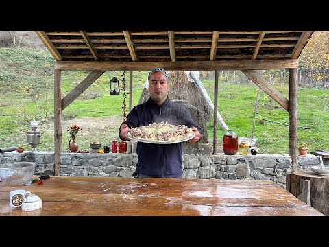 Kazakh “Beshbarmakh” (Five Fingers) Cooking by the Lake | Rustic Lake Cooking