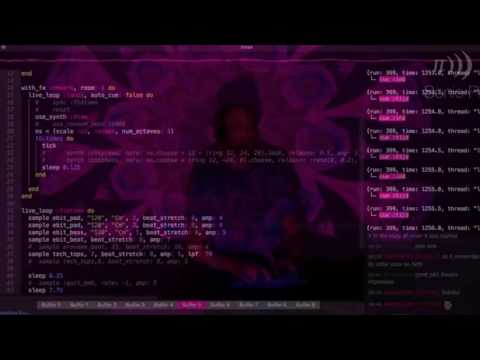 Sam Aaron Live Coded Algorave Set w: Sonic Pi