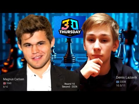 Check mate!!⚡Magnus Carlsen vs Denis Lazavik in 3+0 Thursday 2026 || chesscom 