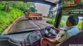 VOLVO B11R I-SHIFT 145 AMAZING DRIVING IN HAIRPIN 