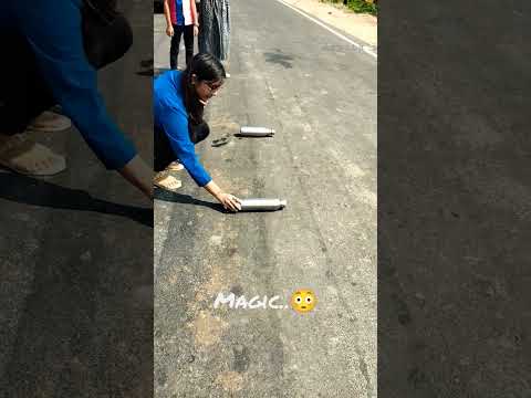 BOTTLE ROLL UP THE SLOPE 😱|Anti Gravity Slope| Kala Dungar Magnetic Field| #magic #shorts #amazing🕊️