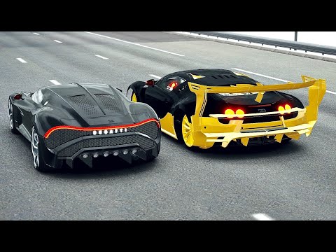 Bugatti Veyron GTR vs Bugatti La Voiture Noire - Drag Race 20 KM