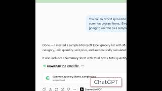 Generating Excel Sheets using ChatGPT