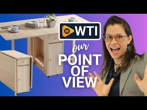 Extendable Drop Leaf Folding Dining Table with 2 Drawers and 4 Wheels for Living Room Kitchen Farmhouse Space Saving Table in Wood Color - WTI product video review