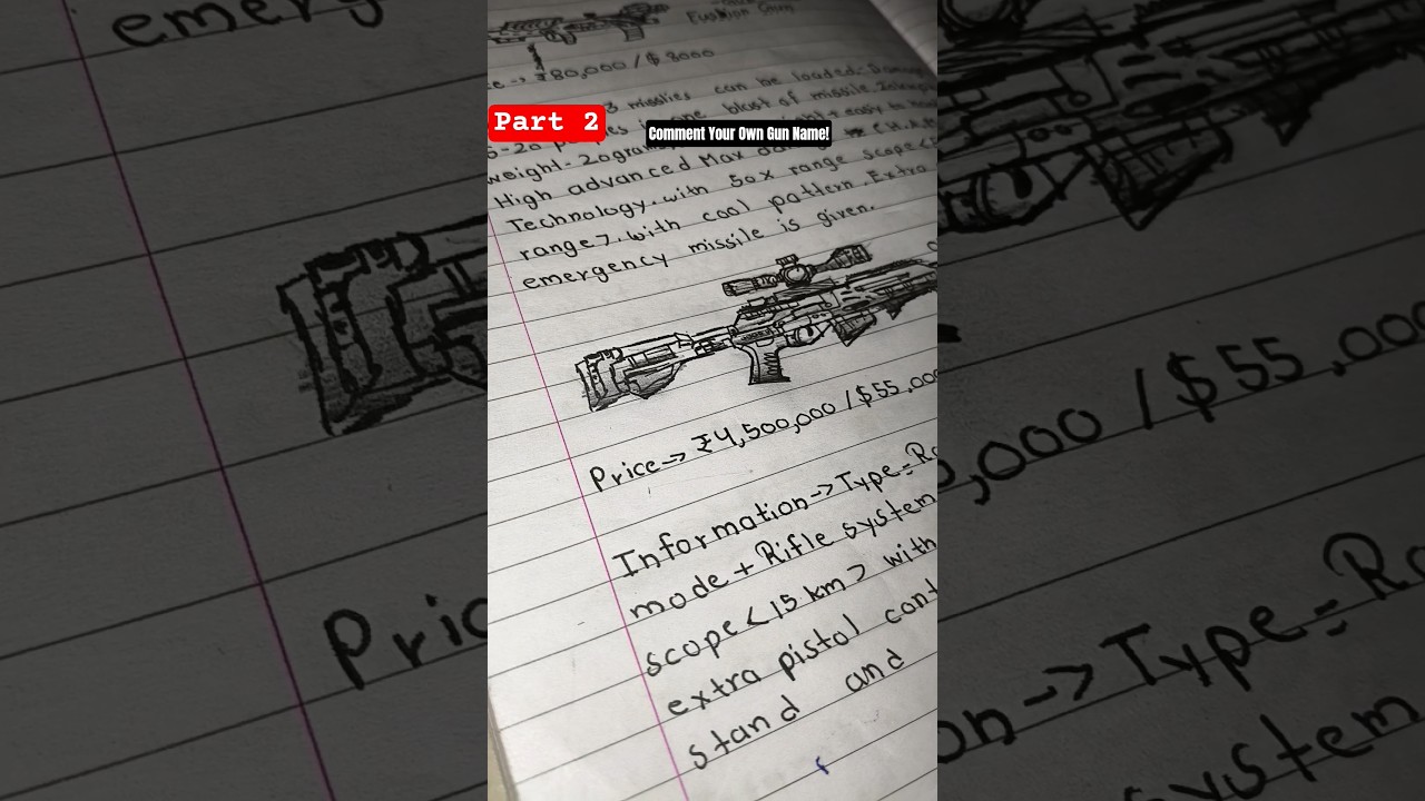 Comment Fast For Your Biggest Shoutout And Gun video!!! #shorts #fyp #explore #art #gun #sketch #pen