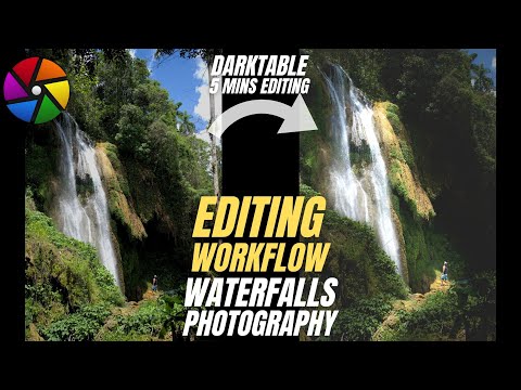 darktable editing workflow for waterfalls - 5 minutes challenge