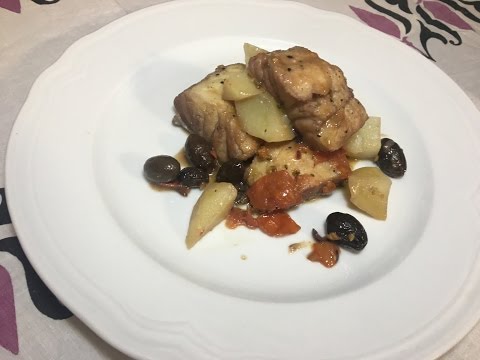 Guiso de Bacalao con Aceitunas y Patatas