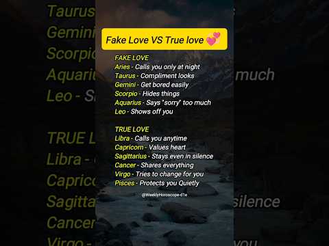 FAKE LOVE vs TRUE LOVE 💘#zodiac #zodiacsigns #astrology #astrologysigns #horoscope #tarot