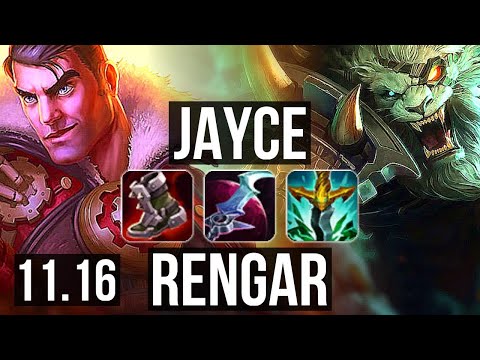 JAYCE vs RENGAR (TOP) | Quadra, 1.4M mastery, 700+ games | NA Master | v11.16