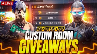 FREE FIRE LIVE CUSTOM ROOM GIVEAWAY| FF LIVE TEAM CODE GIVEAWAY | FF LIVE GIVEAWAY DJ ALOK |FF LIVE