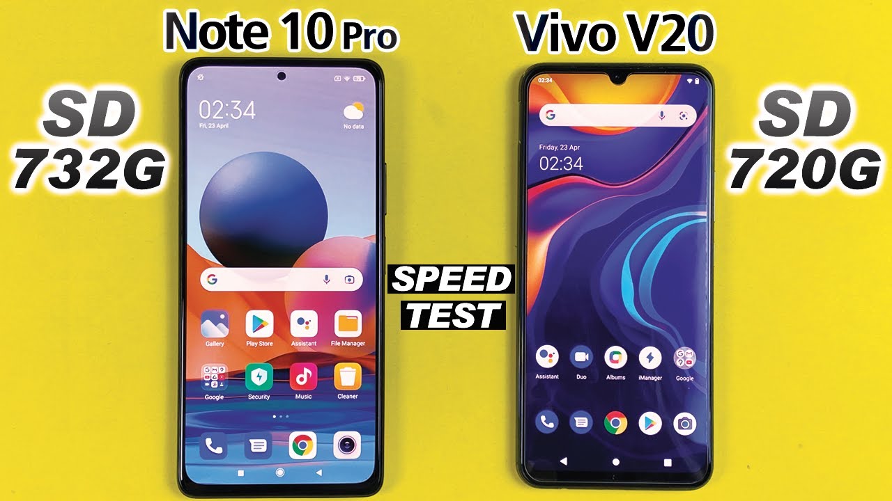 Redmi Note 10 Pro vs Vivo V20 - SPEED TEST! SD 732G vs 720G