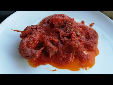 HORSE MEAT ROLLS with TOMATO SAUCE ( BRACIOLE )