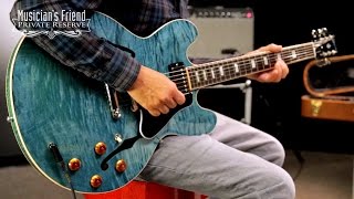 Video thumbnail for Gibson ES-335 Figured Semi-Hollow Body Electric Guitar - Turquoise Stain by Musician's Friend