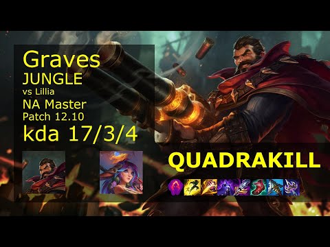 Graves vs Lillia Jungle - NA 17/3/4 Patch 12.10 Gameplay
