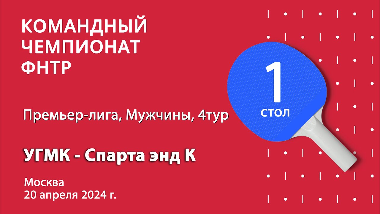 КЧ ФНТР 23/24. Премьер-лига. Мужчины. 4 тур. 1 стол. УГМК-РЕЗЕРВ : Гидромет. 20.04.24