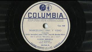 Marcelino, pan y vino (canción de la película) – Lucio Milena y Orquesta. Canta: Trío Vocal. 1955?