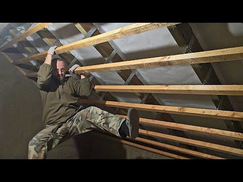 Strawbale Vlog 115 - zabudowa poddasza - stelaż pod płyty gliniane