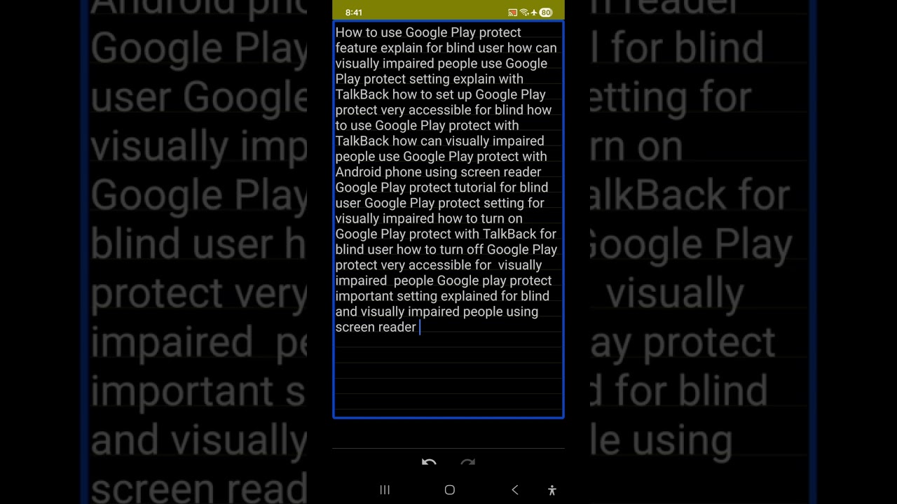 This Google Play Store important setting very useful for all Android user play protect with TalkBack